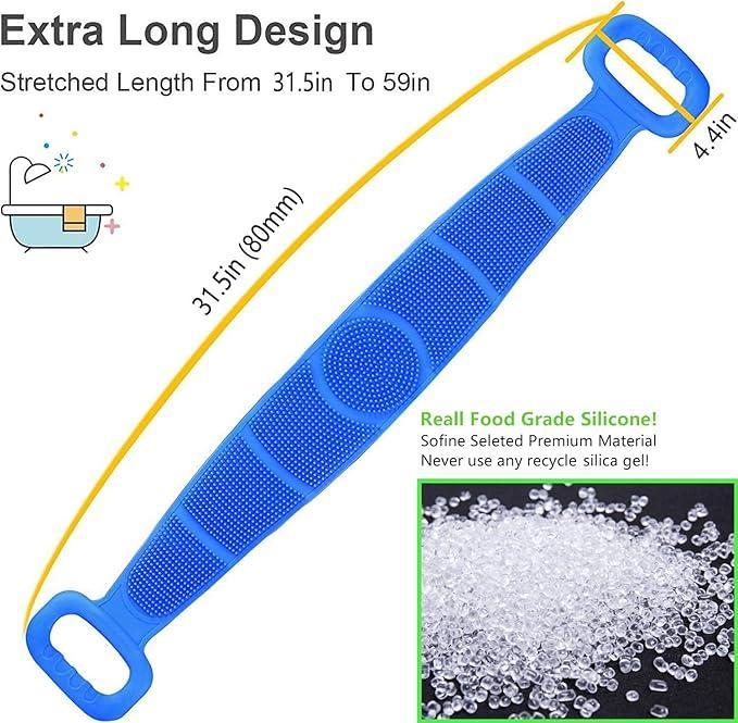 Silicone Back Bath Scrubber Belt-Double Sided
