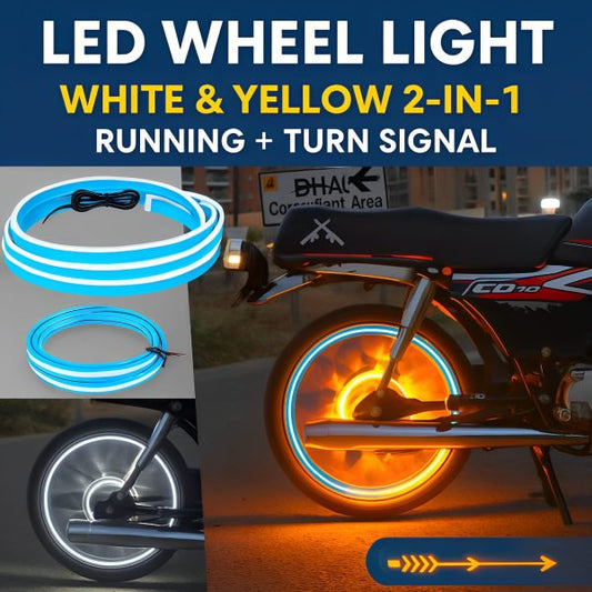 Trending Hub Universal Bike & Car Strip Light -Dual Color Turn Signal 2-in-1 (Yellow & White)
