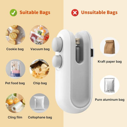 High Quality Heat Sealing Machine 2 in 1 Cutting & Sealer USB Rechargeable Plastic Sealer (Delivery Free)