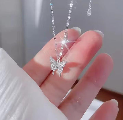 Reflective Double Layered Butterfly Necklace for Women (Free Delivery)