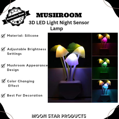 Multicolor Mushroom LED Table Lamp with Adjustable Brightness