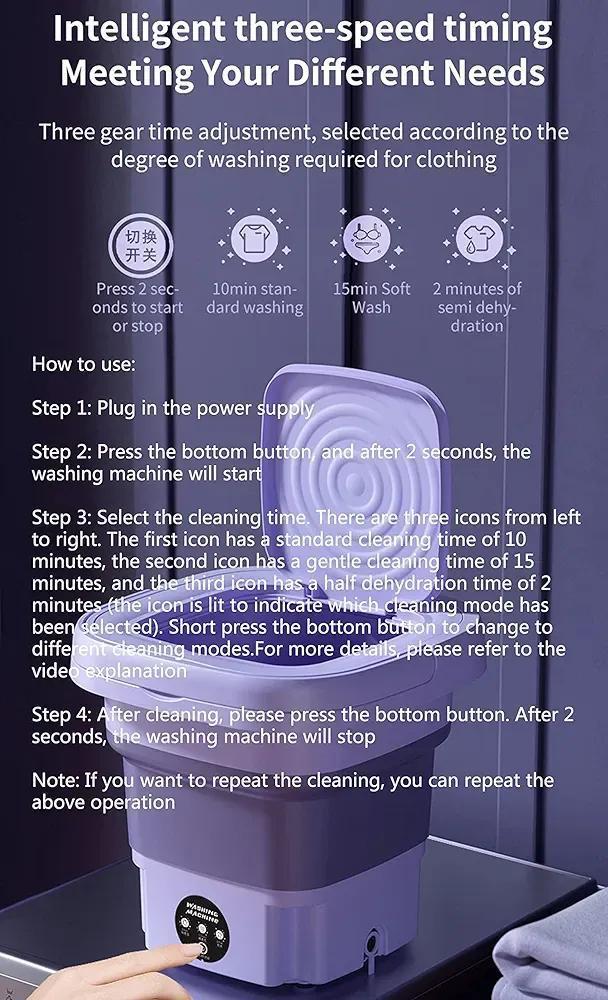 Portable Mini Washing Machine Foldable & Convenient (Free Delivery)