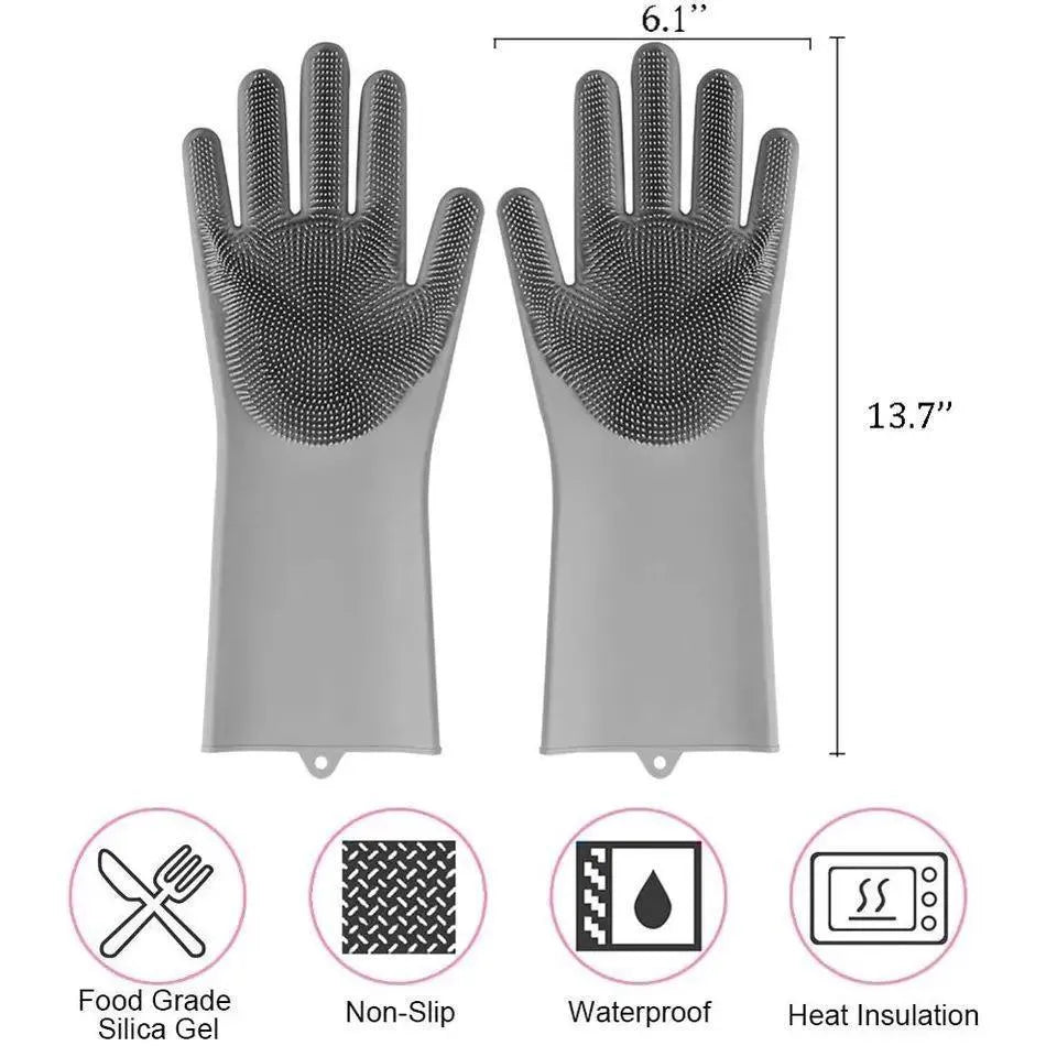 High Grade Silicone Dish Washing Gloves Perfect Solution For Winter (Free Delivery)