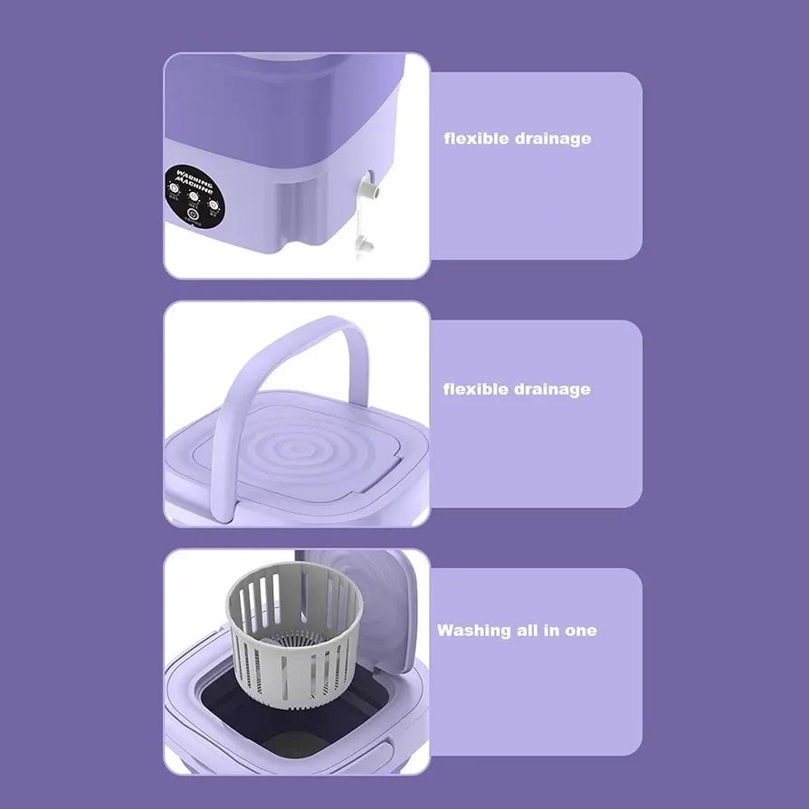 Portable Mini Washing Machine Foldable & Convenient (Free Delivery)