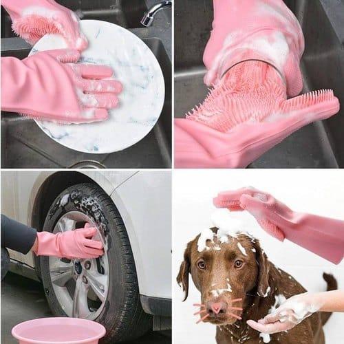 High Grade Silicone Dish Washing Gloves Perfect Solution For Winter (Free Delivery)