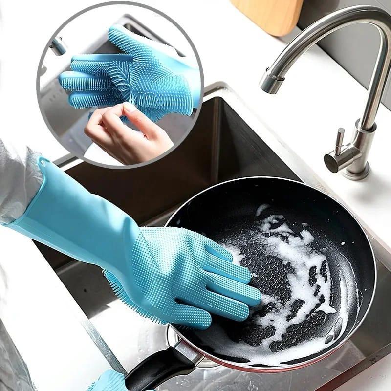 High Grade Silicone Dish Washing Gloves Perfect Solution For Winter (Free Delivery)