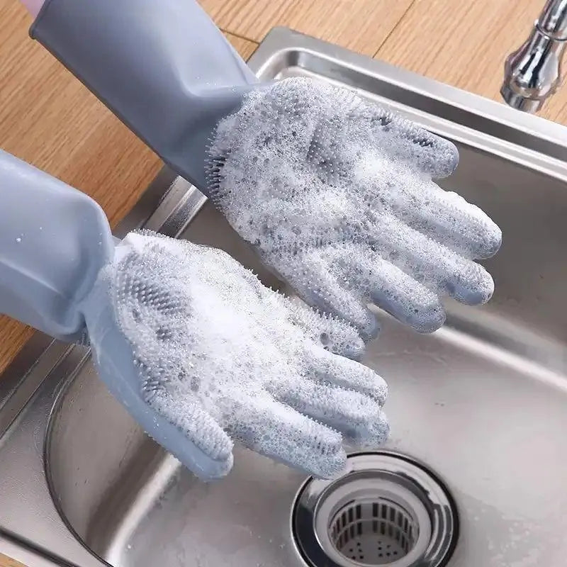 High Grade Silicone Dish Washing Gloves Perfect Solution For Winter (Free Delivery)
